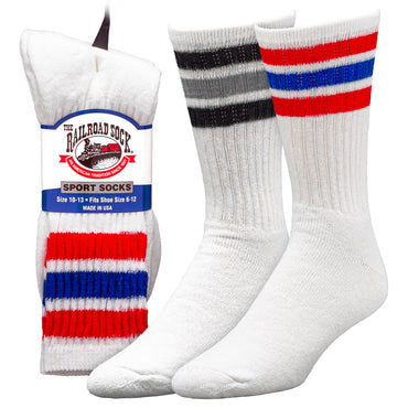 Men's "Americana" Striped Crew Socks (2pr)