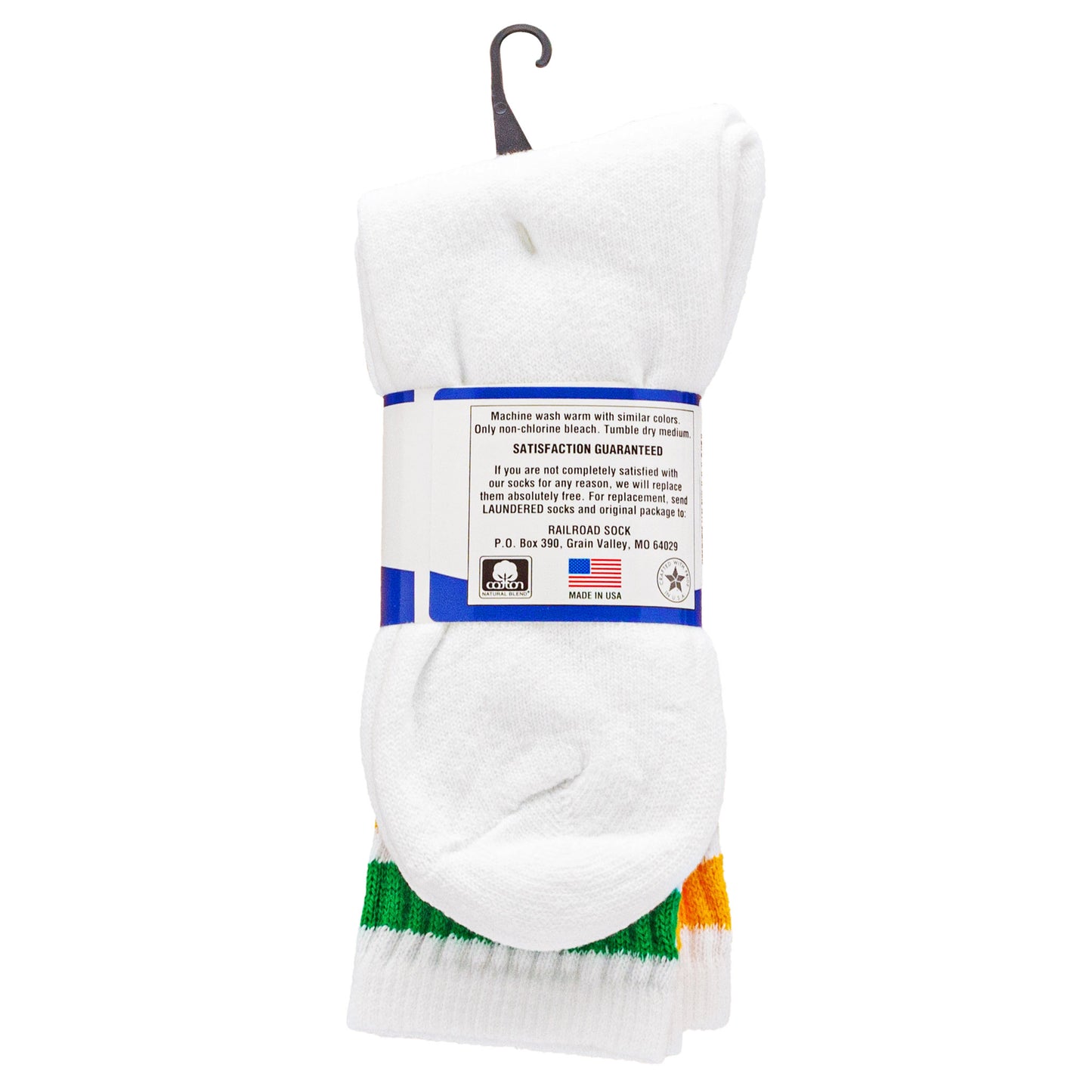 Team Spirit Striped Crew Socks (2pr) - Yellow/Green