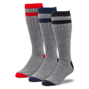 Men's Outdoor Striped Wool Boot Socks (1pr)