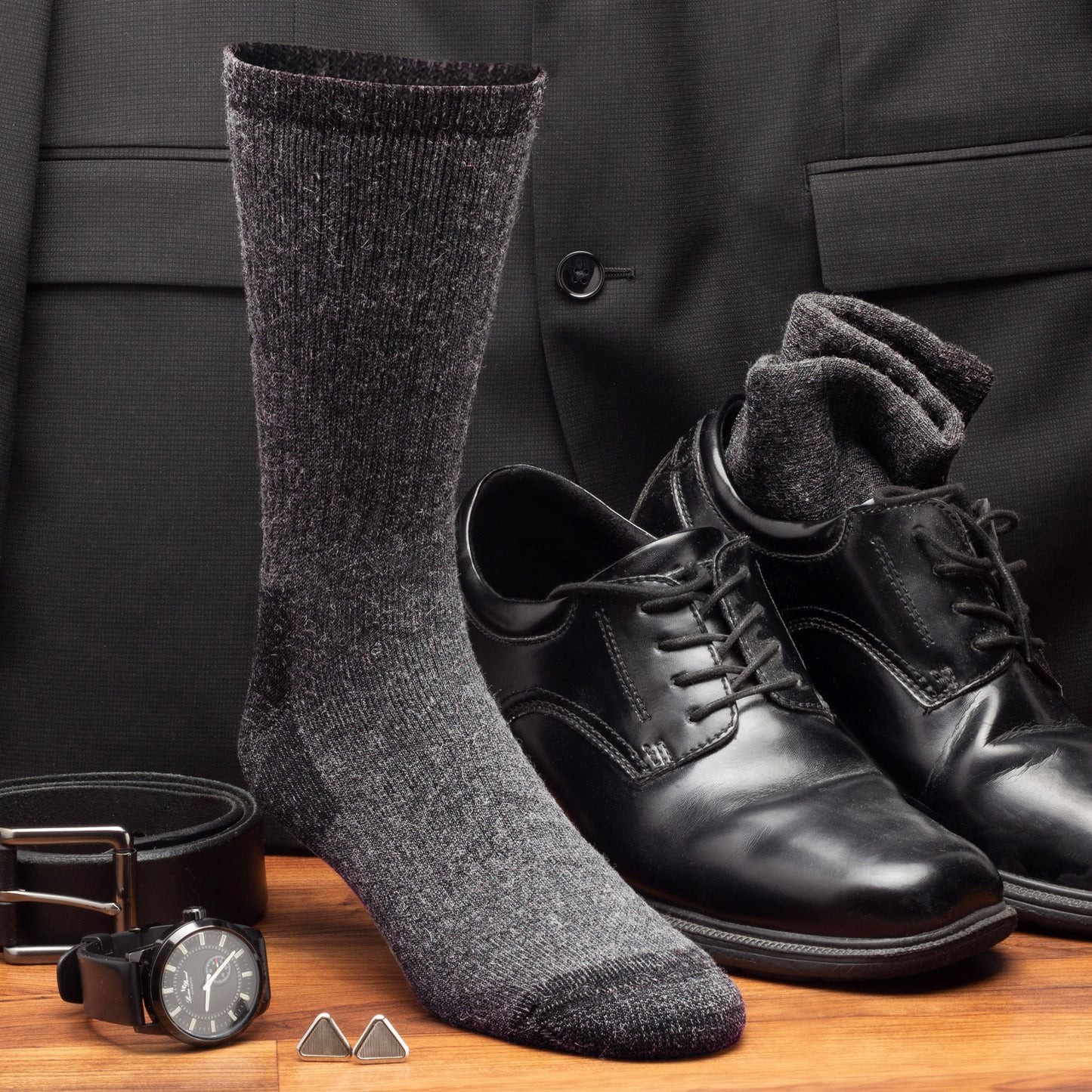 King Size Merino Wool Crew Socks (1pr)