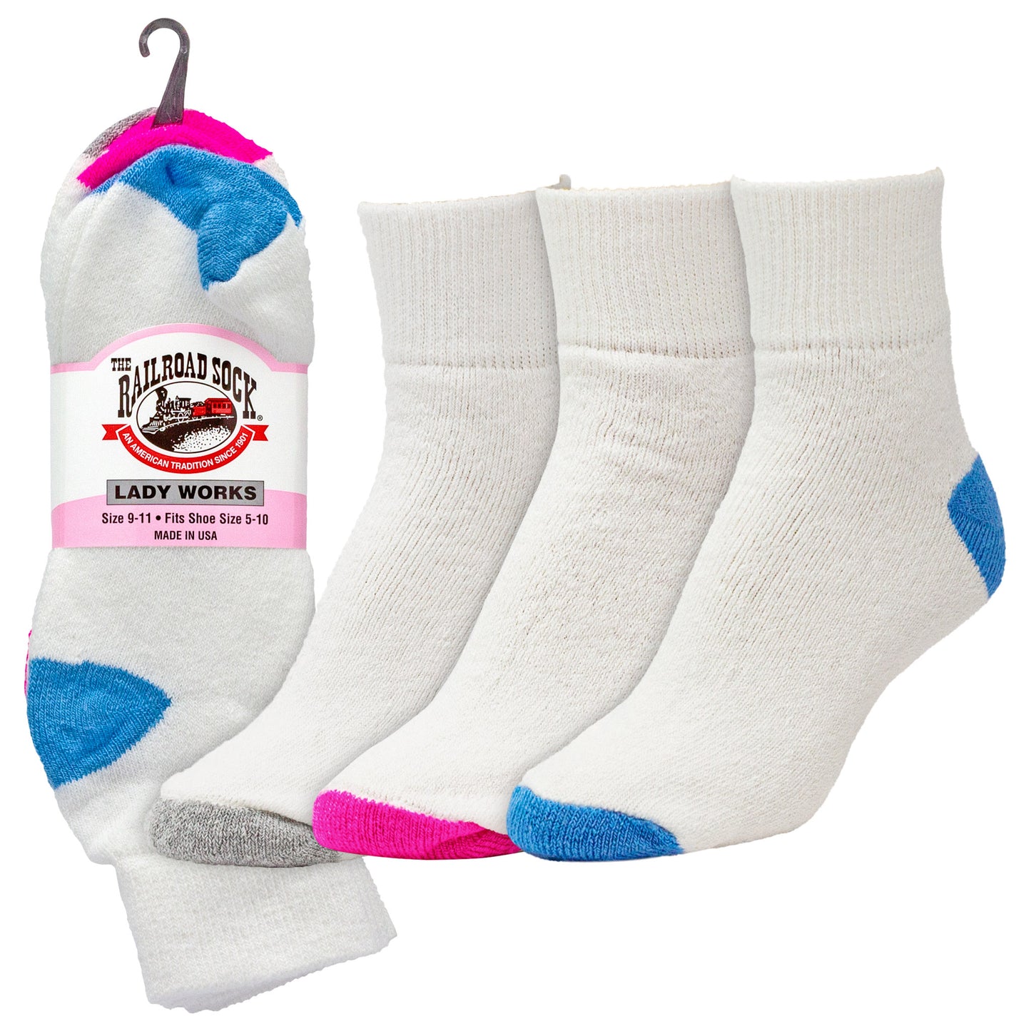 Women's Quarter Socks - Assorted Pastels (3pr)
