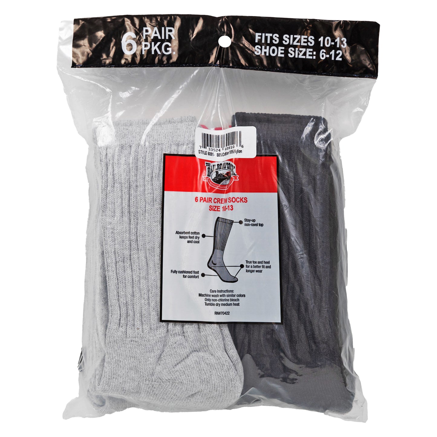 Men's Assorted Crew Socks (6pr)