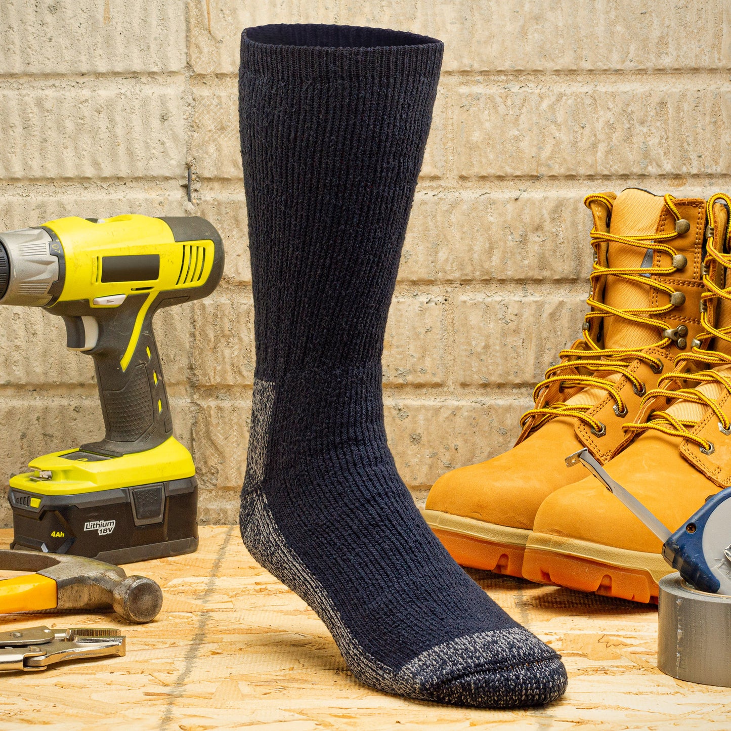 King Size Steel Toe Boot Crew Socks (1pr)