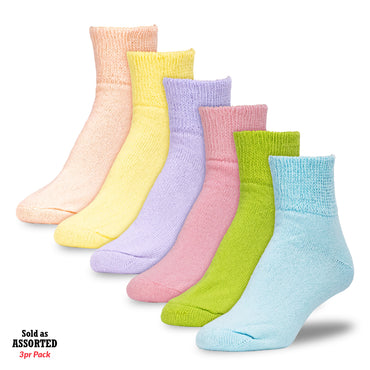 Women's Pastel Therapeutic Quarter Socks (3pr)