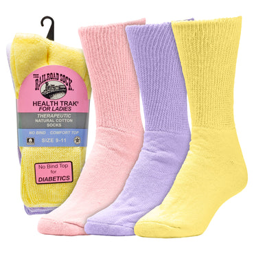 Women's Pastel Therapeutic Crew Socks (3pr)
