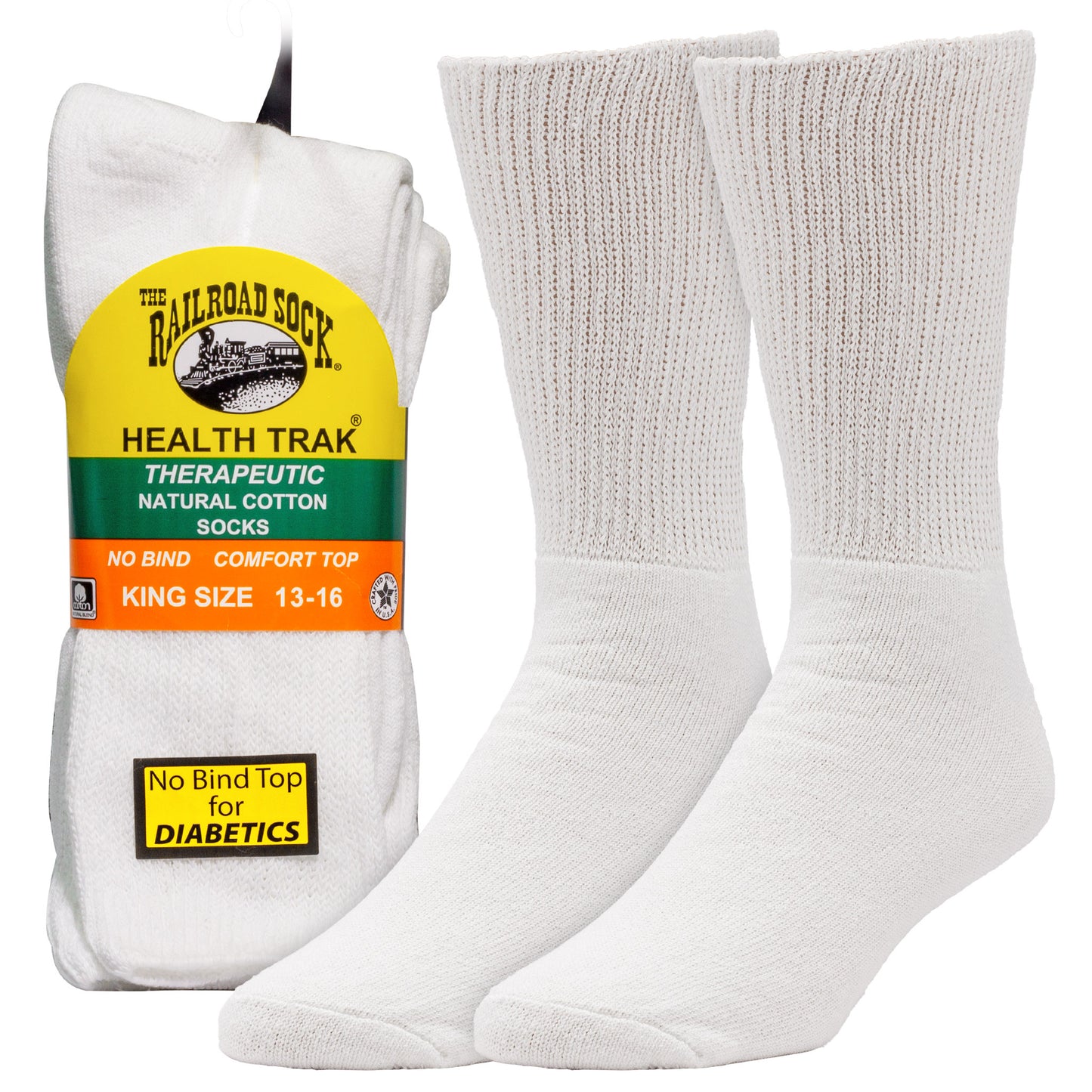 King Size HealthTrak® Therapeutic Crew Socks (2pr)