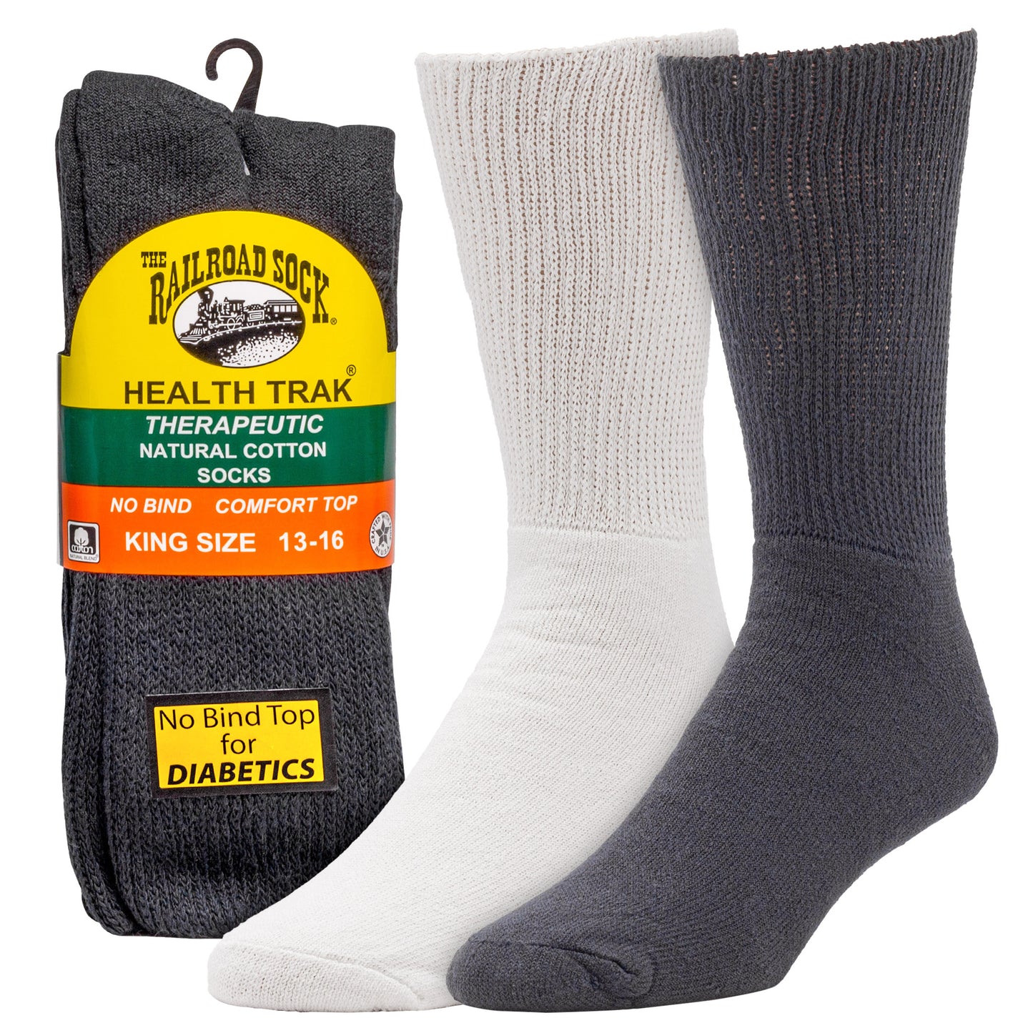 King Size HealthTrak® Therapeutic Crew Socks (2pr)