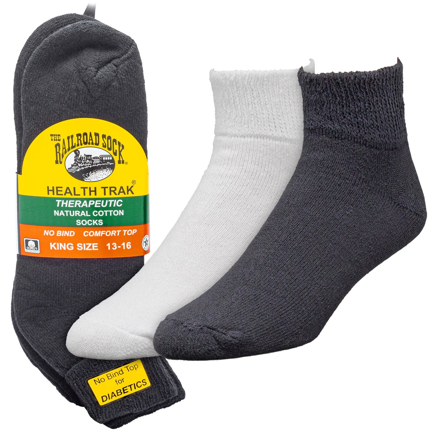 King Size HealthTrak® Therapeutic Quarter Socks (3pr)