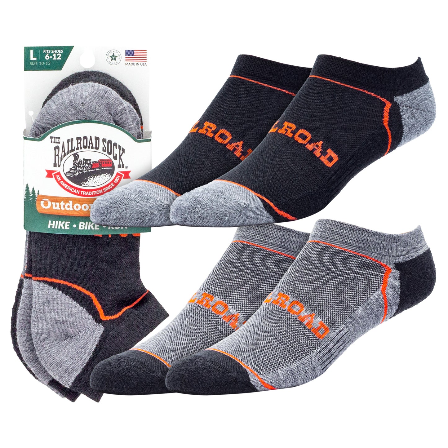 Large Outdoor No Show Socks (2pr)
