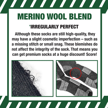 Large Outdoor Merino Wool Crews (2pr) - Irregular