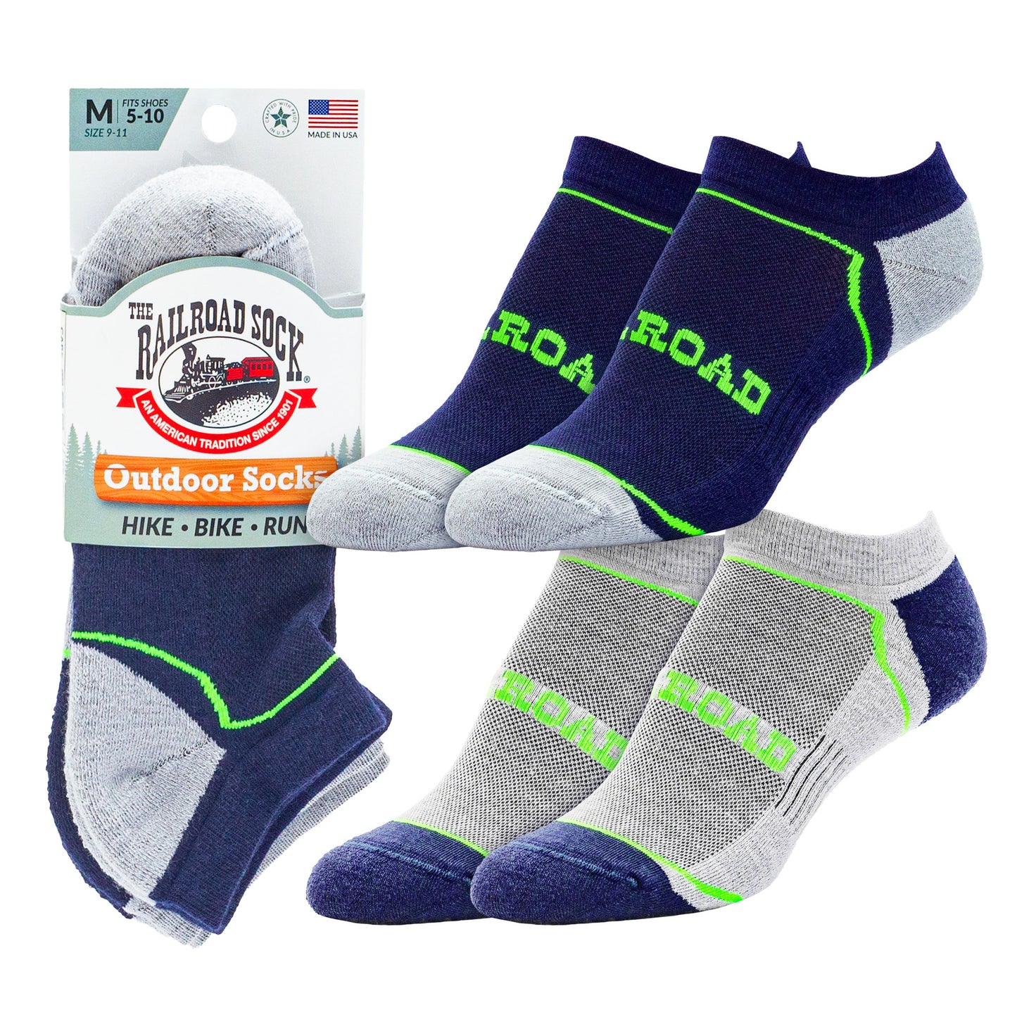 Medium Outdoor No Show Socks (2pr)