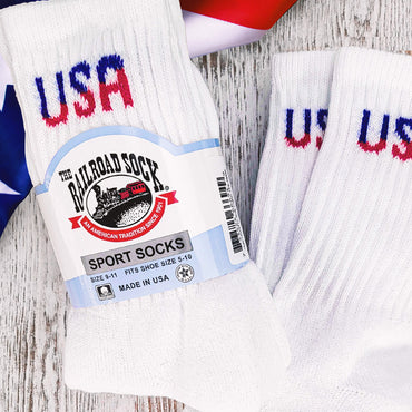 Medium Patriotic USA Crew Socks (2pr)
