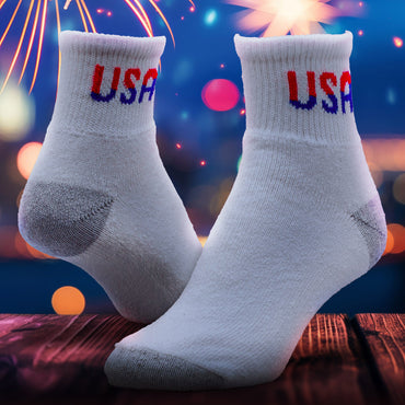 Medium Patriotic USA Quarter Socks (3pr)