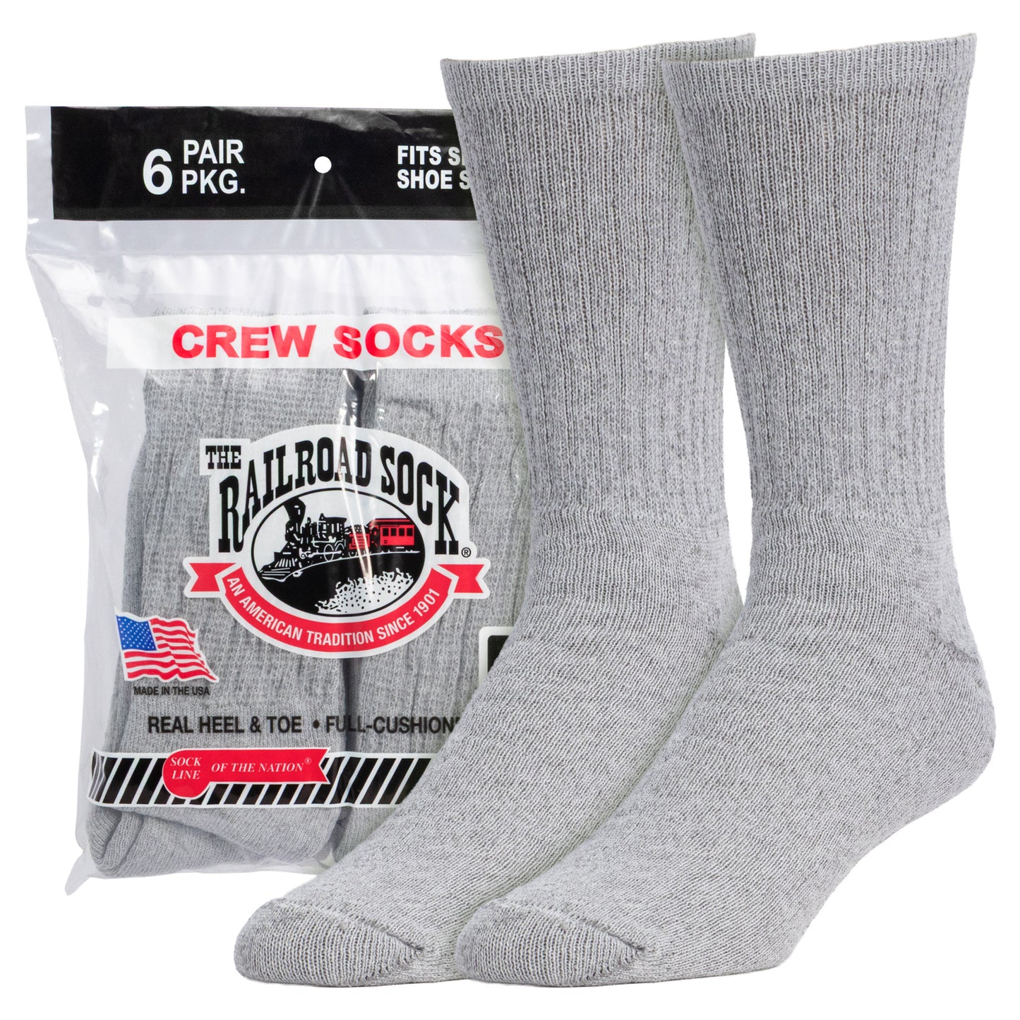 Men's Cotton Crew Socks (6pr Bag)