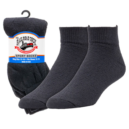 King Size Quarter Sports Socks (2pr)