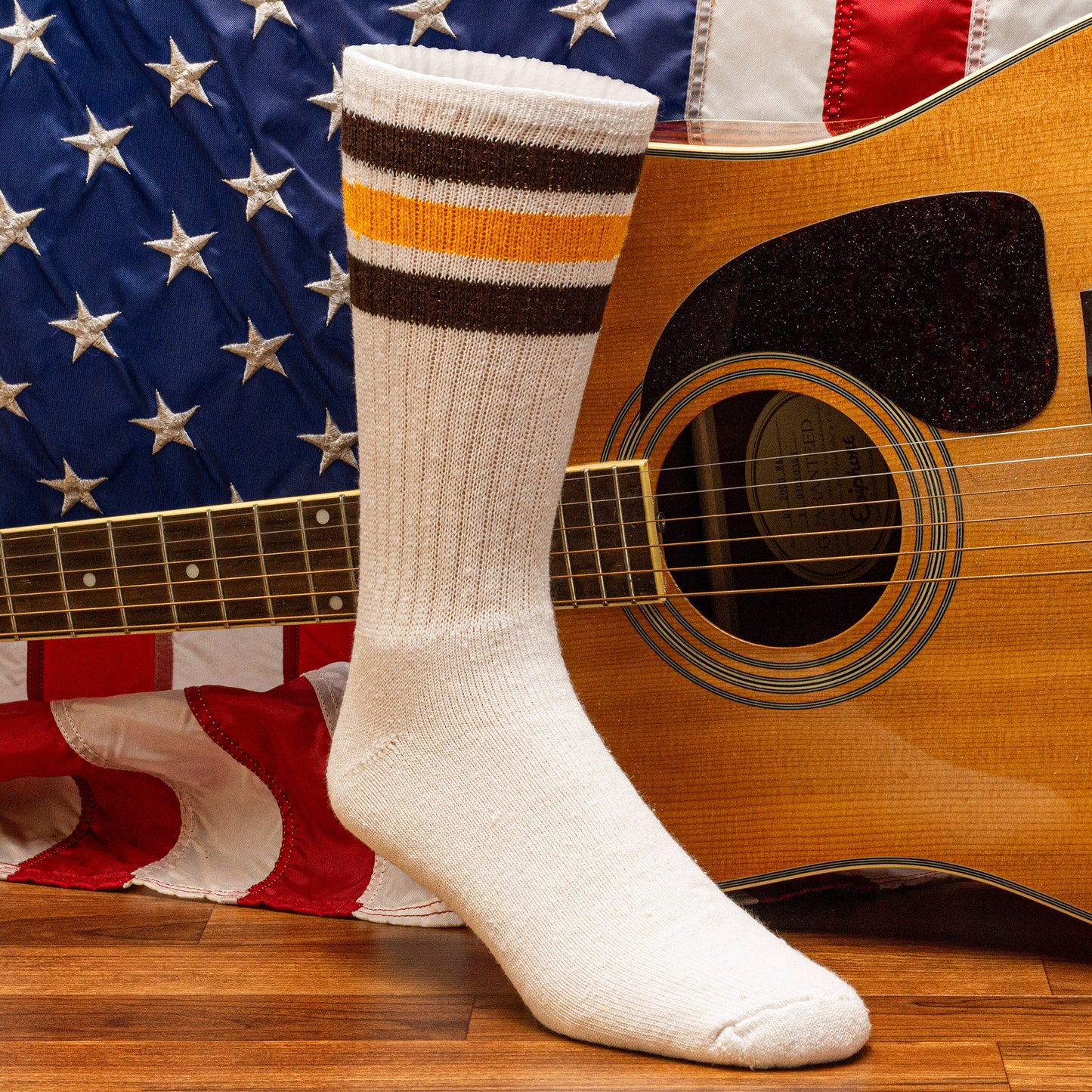 Men's "Americana" Striped Crew Socks (2pr)