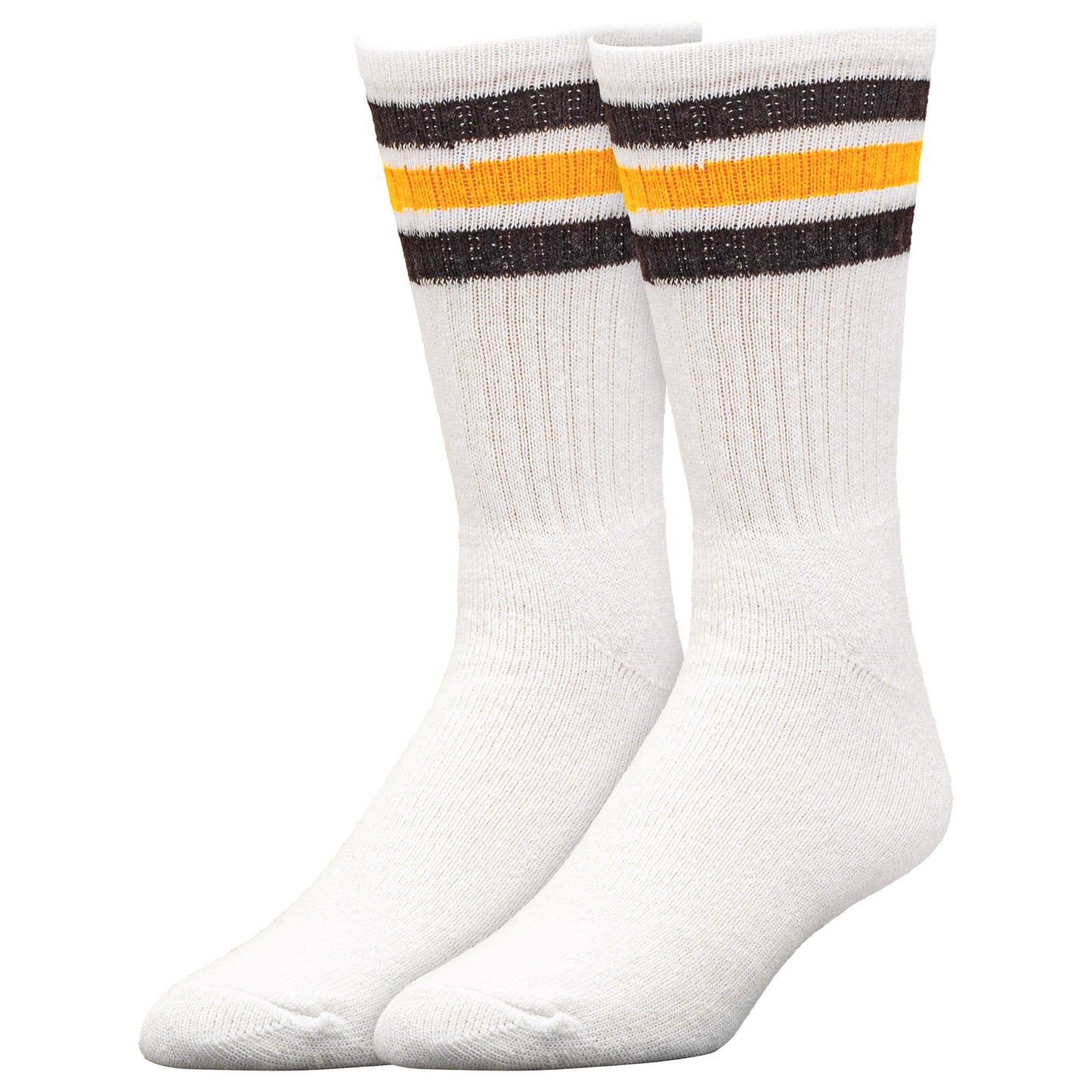 Team Spirit Striped Crew Socks (2pr) - Black/Gold