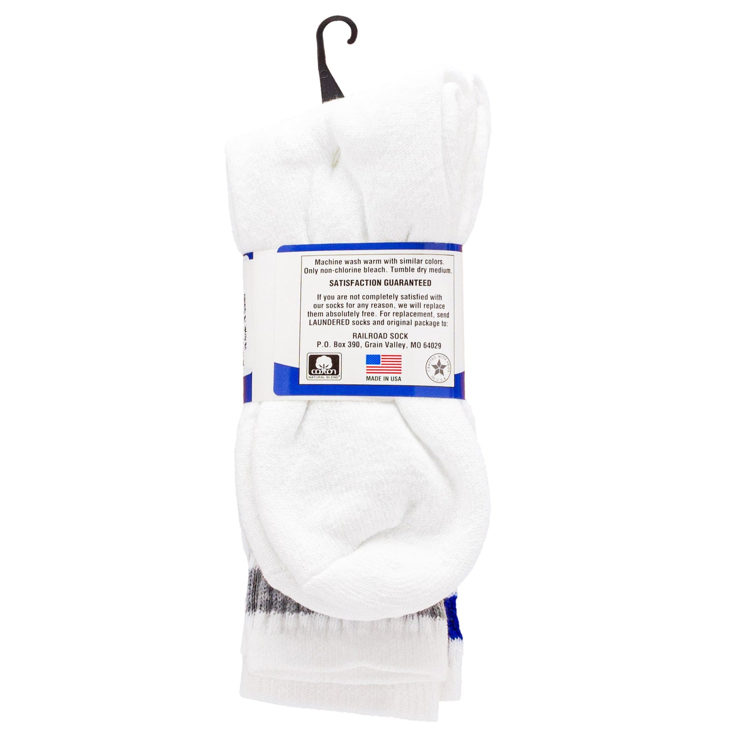 Team Spirit Striped Crew Socks (2pr) - Blue/Silver