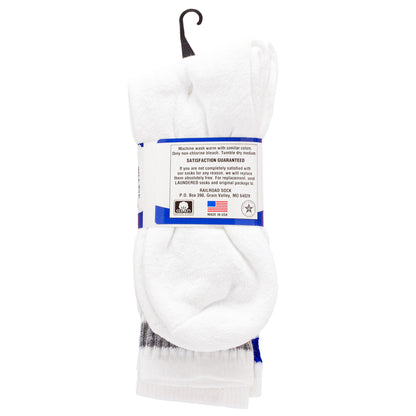 Team Spirit Striped Crew Socks (2pr) - Blue/Silver