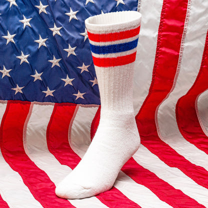 Men's "Americana" Striped Crew Socks (2pr)