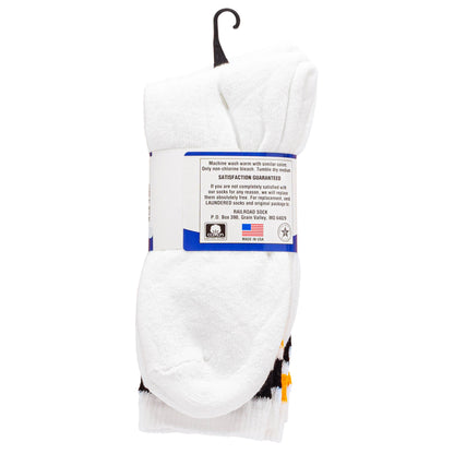 Team Spirit Striped Crew Socks (2pr) - Black/Gold