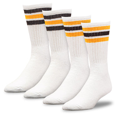 Team Spirit Striped Crew Socks (2pr) - Black/Gold