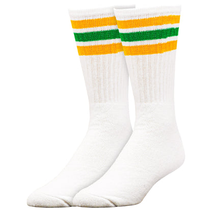 Team Spirit Striped Crew Socks (2pr) - Yellow/Green