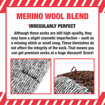 Large (Men's) Merino Wool Crews - Irregular