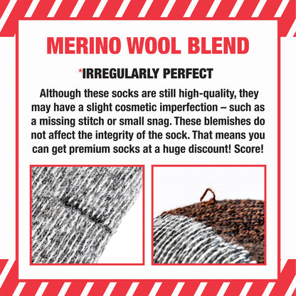Large (Men's) Merino Wool Crews - Irregular