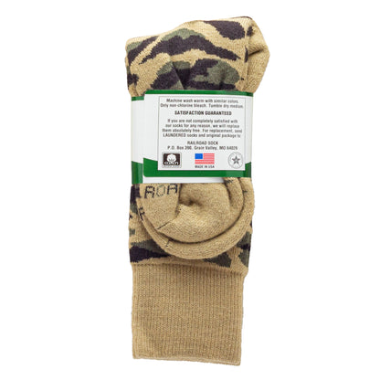 Camo Hunting Crew Socks - Sand (1pr)
