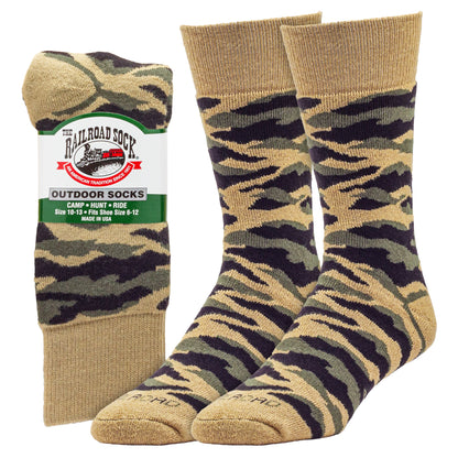 Camo Hunting Crew Socks - Sand (1pr)