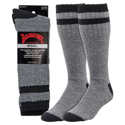Men's Outdoor Striped Wool Boot Socks (1pr)