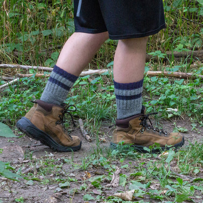 Men's Outdoor Striped Wool Boot Socks (1pr)