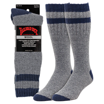 Men's Outdoor Striped Wool Boot Socks (1pr)