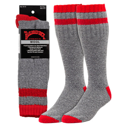 Men's Outdoor Striped Wool Boot Socks (1pr)