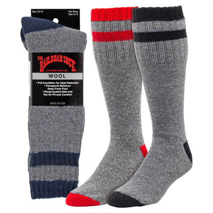 Men's Outdoor Striped Wool Boot Socks (1pr)