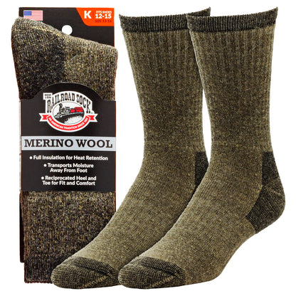 King Size Merino Wool Crew Socks (1pr)