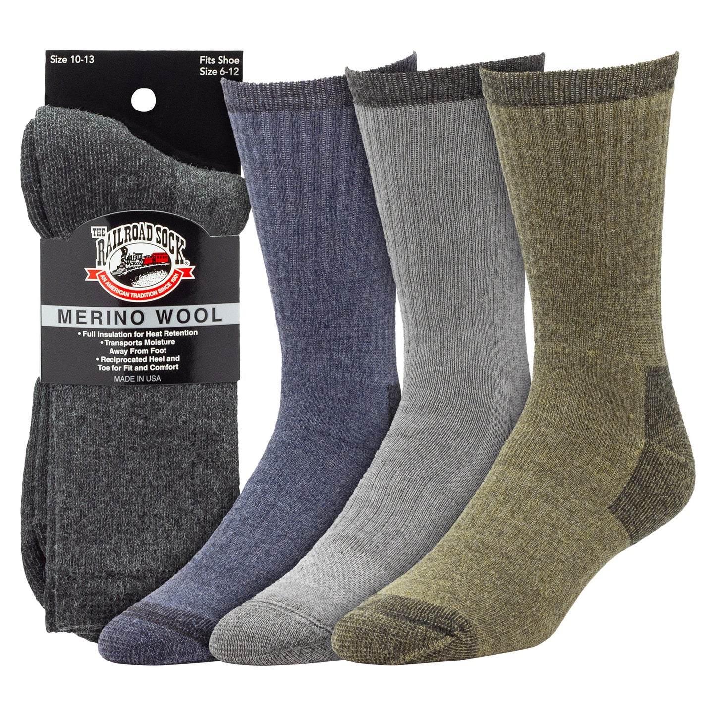 Men's Merino Wool Crew Socks (1pr)