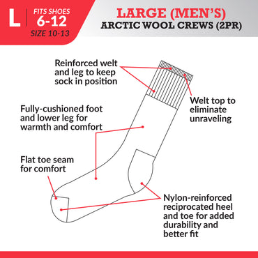 Men's Arctic Wool Crew Socks (2pr)