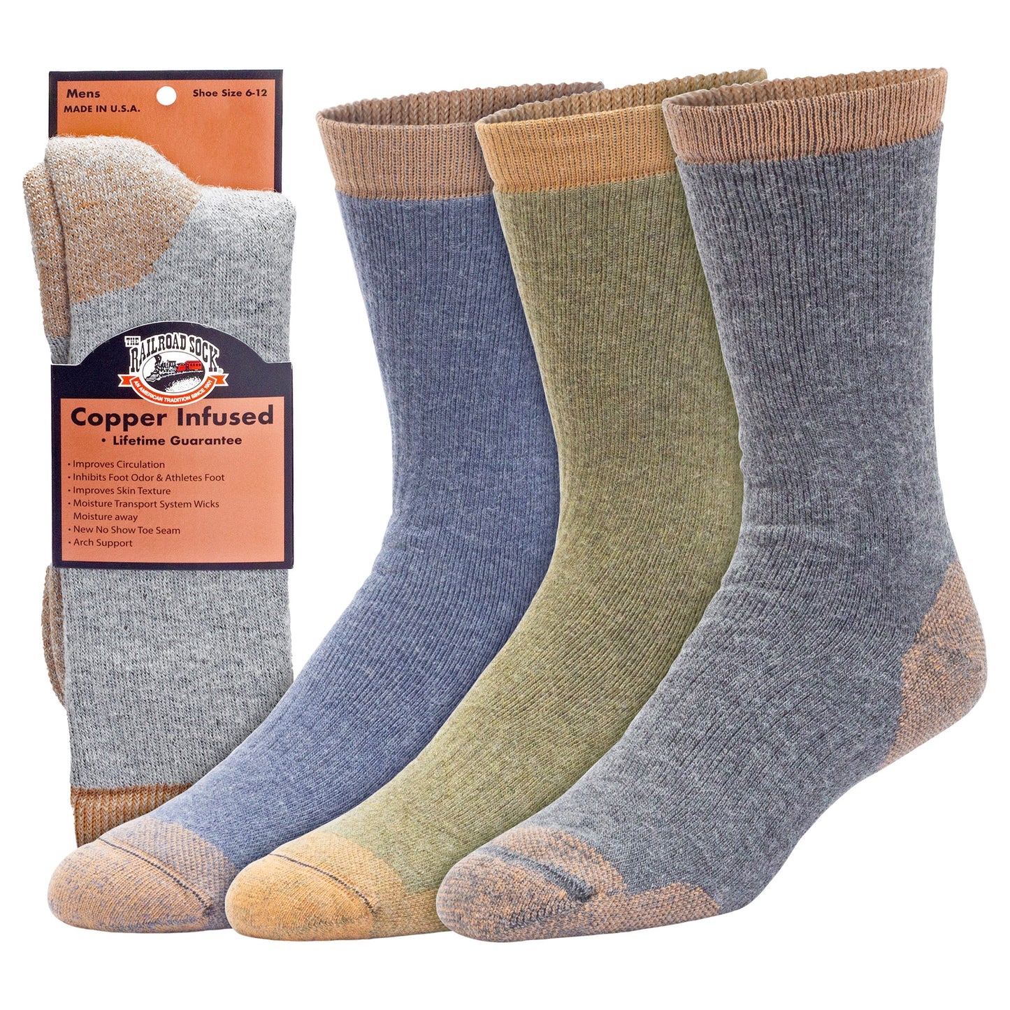 Men's Copper Infused Premium Crew Socks
