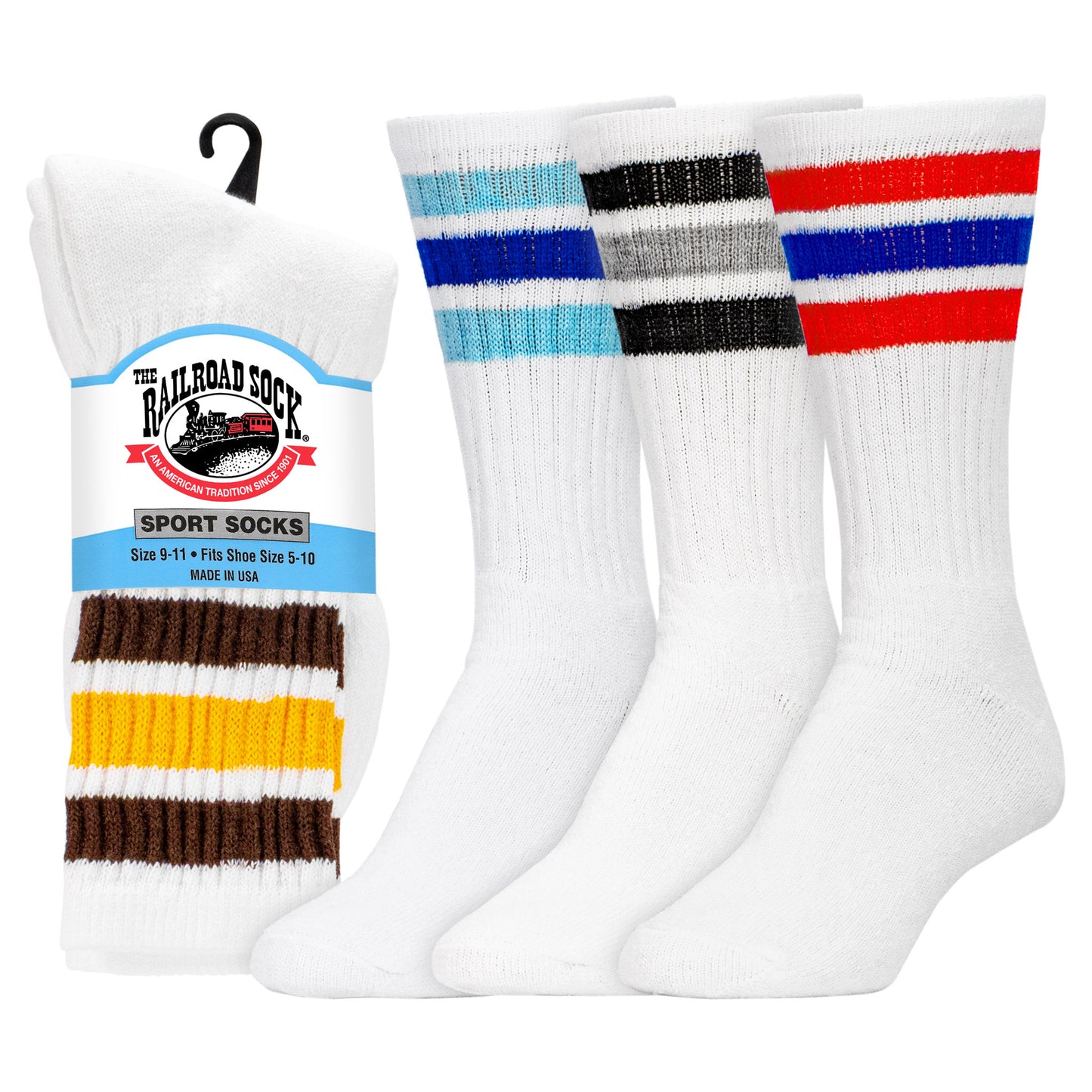Women's "Americana" Striped Crew Socks