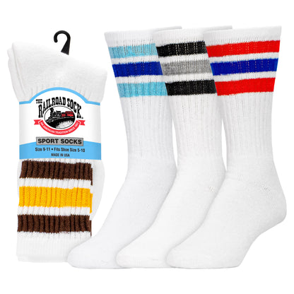 Women's "Americana" Striped Crew Socks