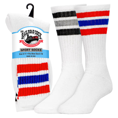 Women's "Americana" Striped Crew Socks
