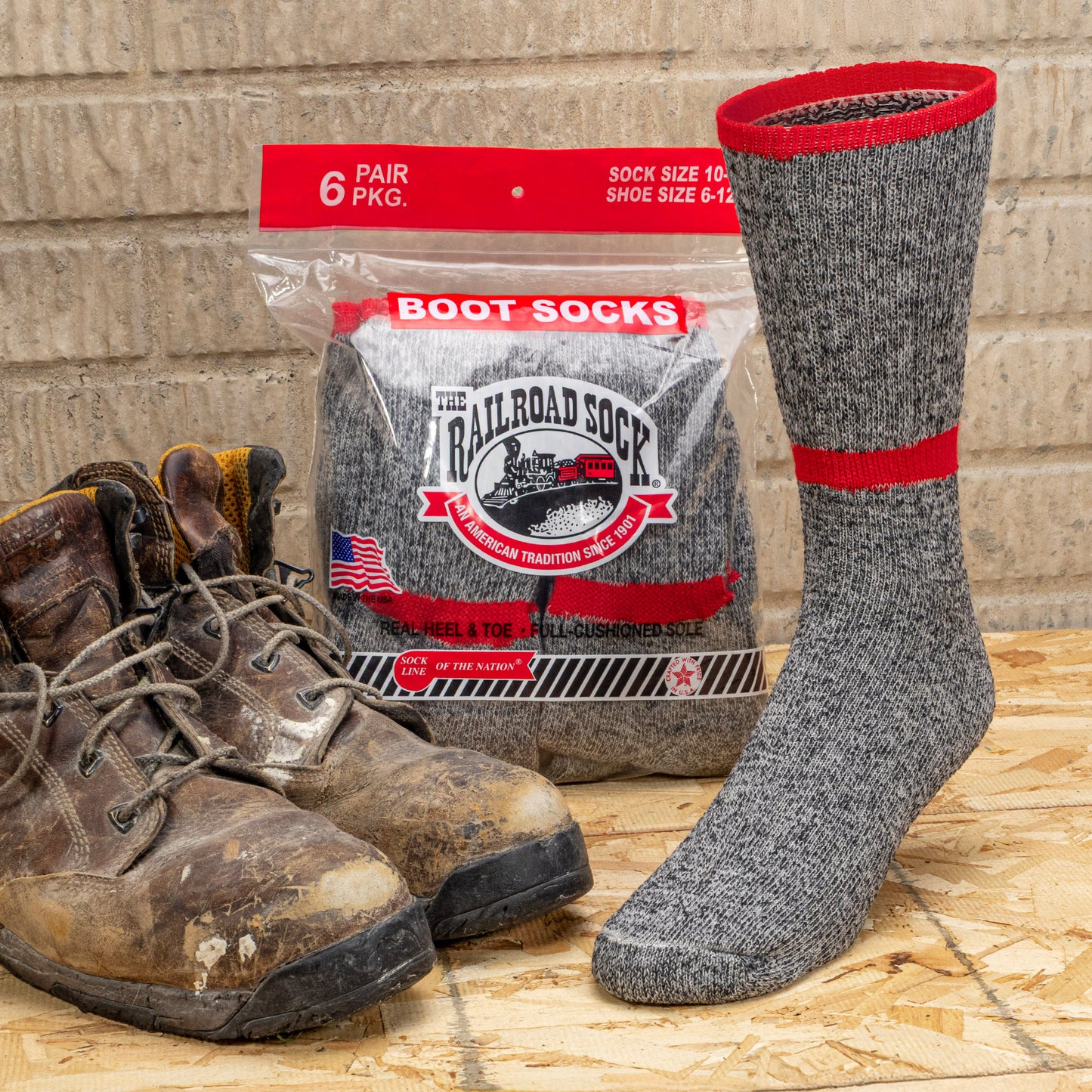 Men's Mid-Weight Boot Crew Socks (6pr)