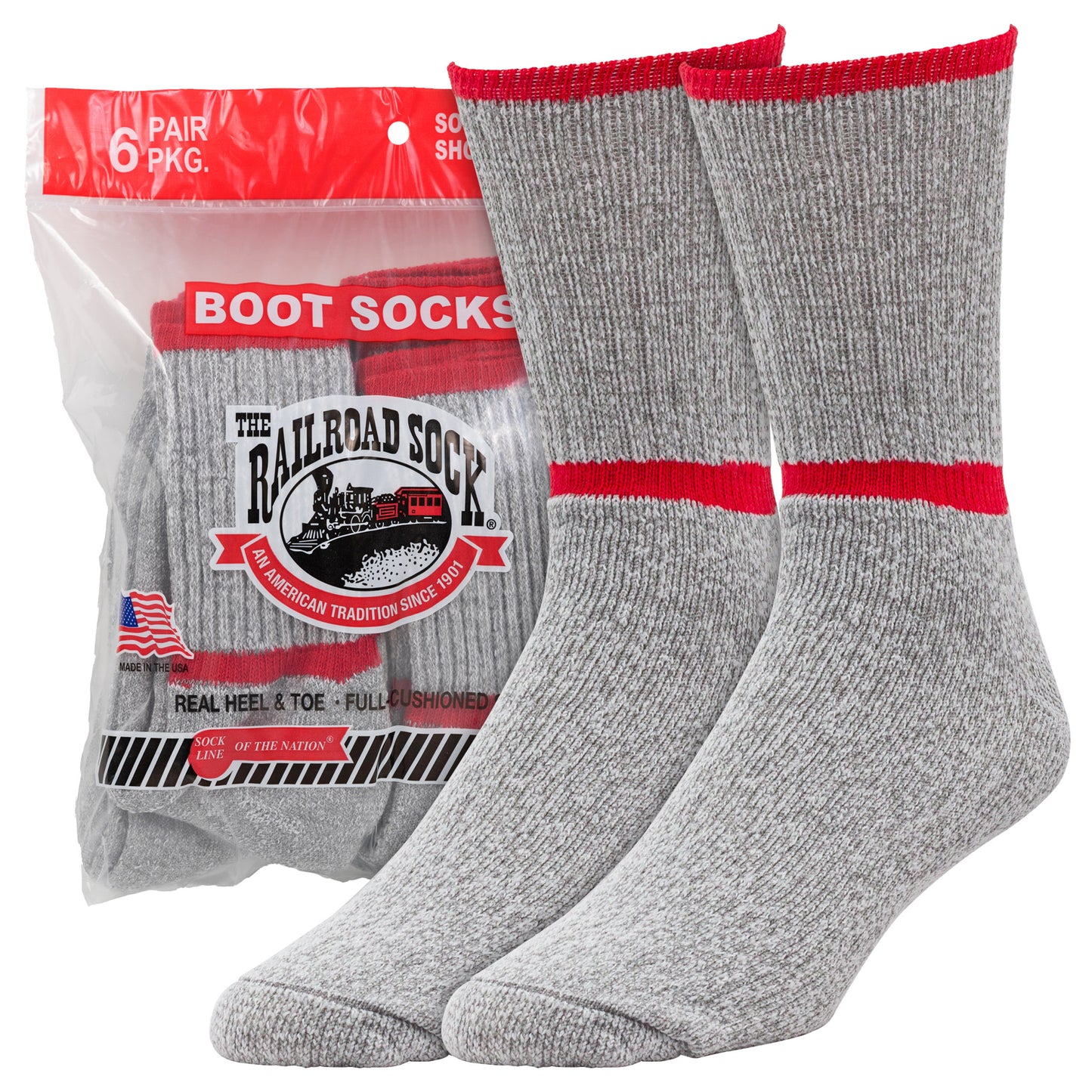 Men's Mid-Weight Boot Crew Socks (6pr)