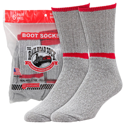 Men's Mid-Weight Boot Crew Socks (6pr)