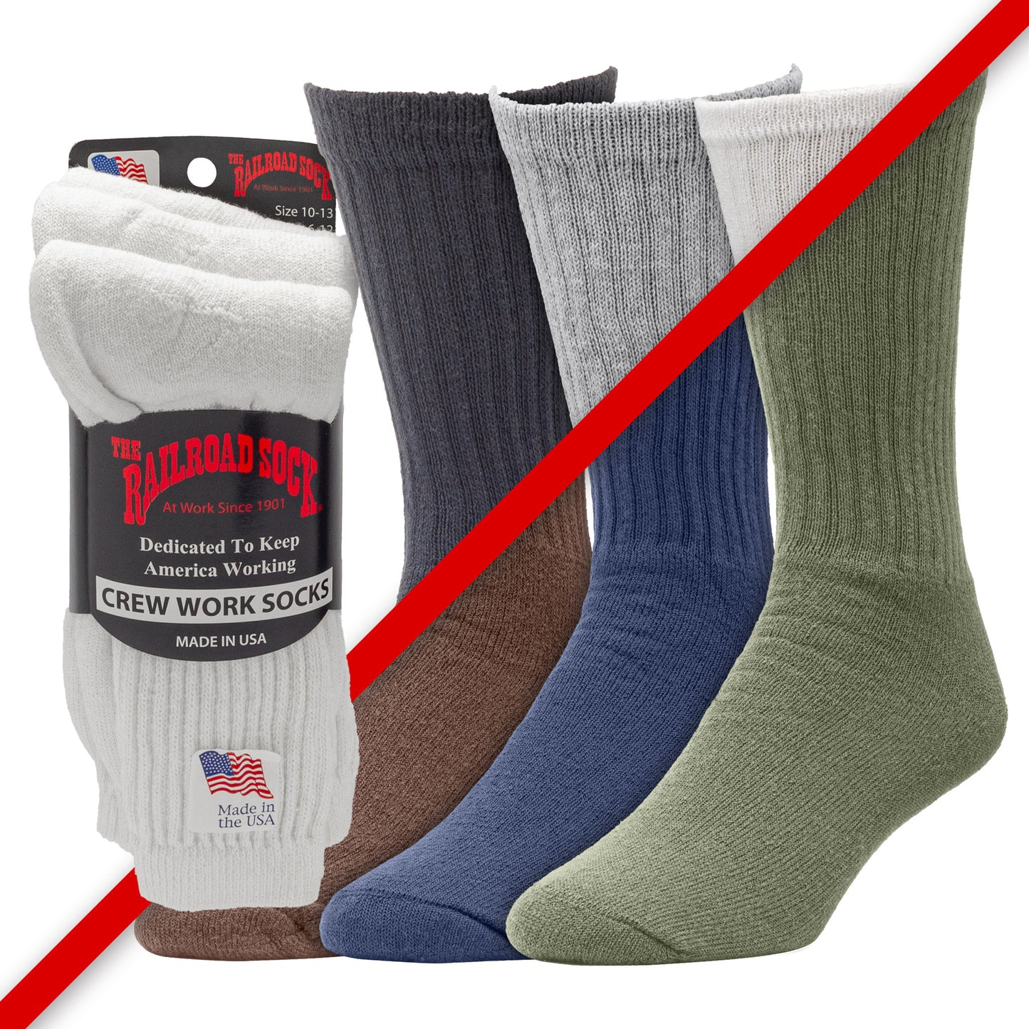 Men's Crew Work Socks (3pr)