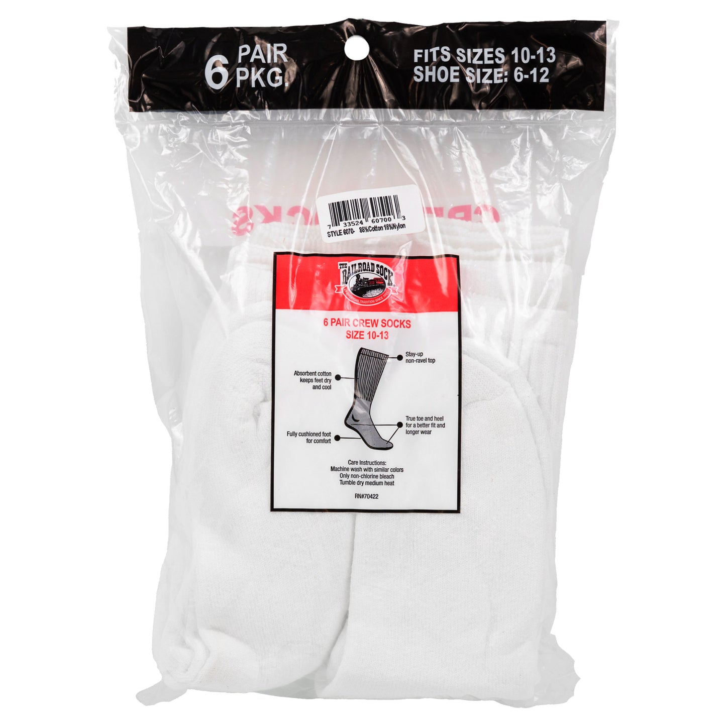 Men's Solid Crew Socks (6pr)