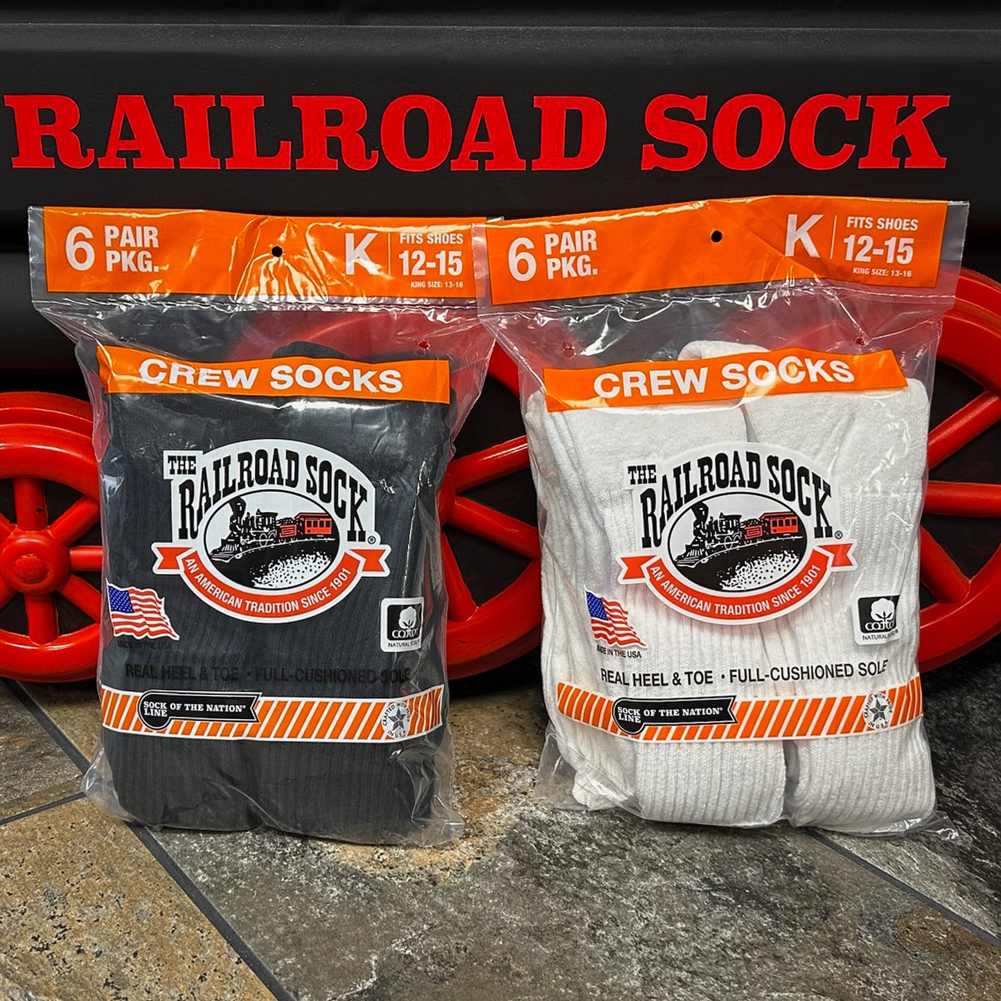 King Size Crew Socks (6pr Bag)