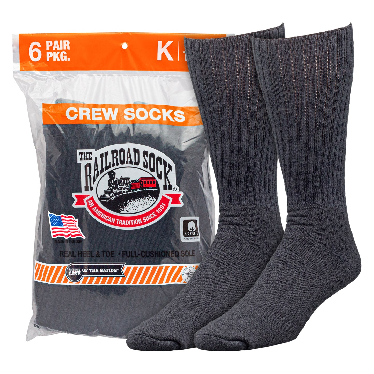 King Size Crew Socks (6pr Bag)